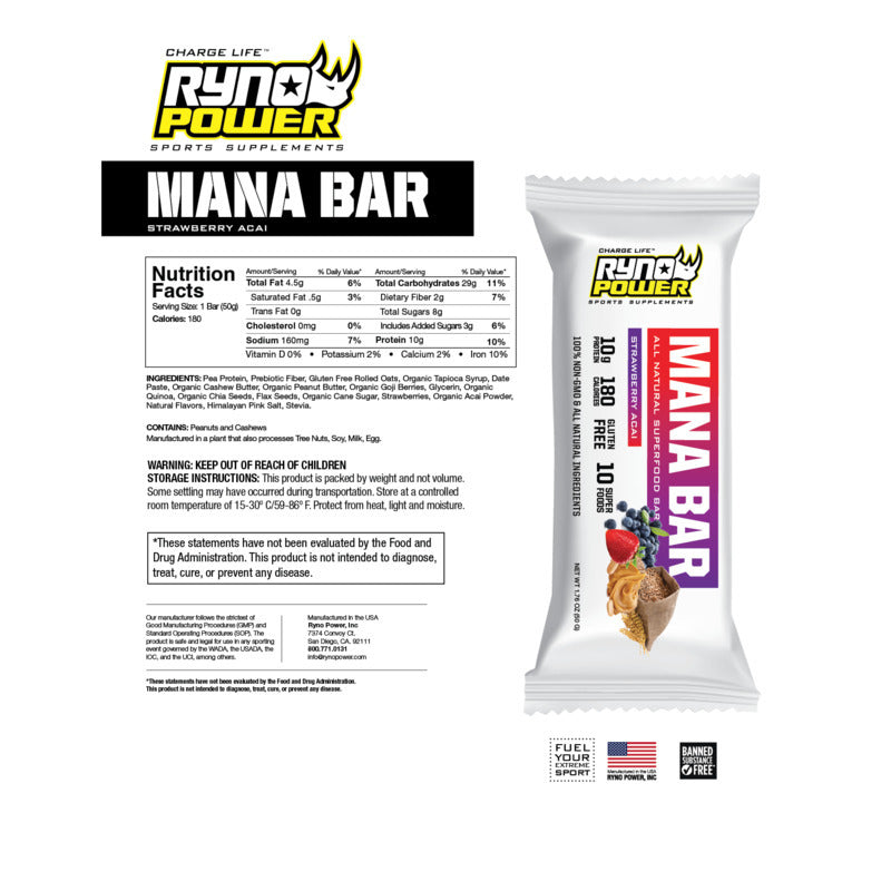 RYMB RYNO POWER - MANA BAR | FUEL | PROTEIN STRAWBERRY