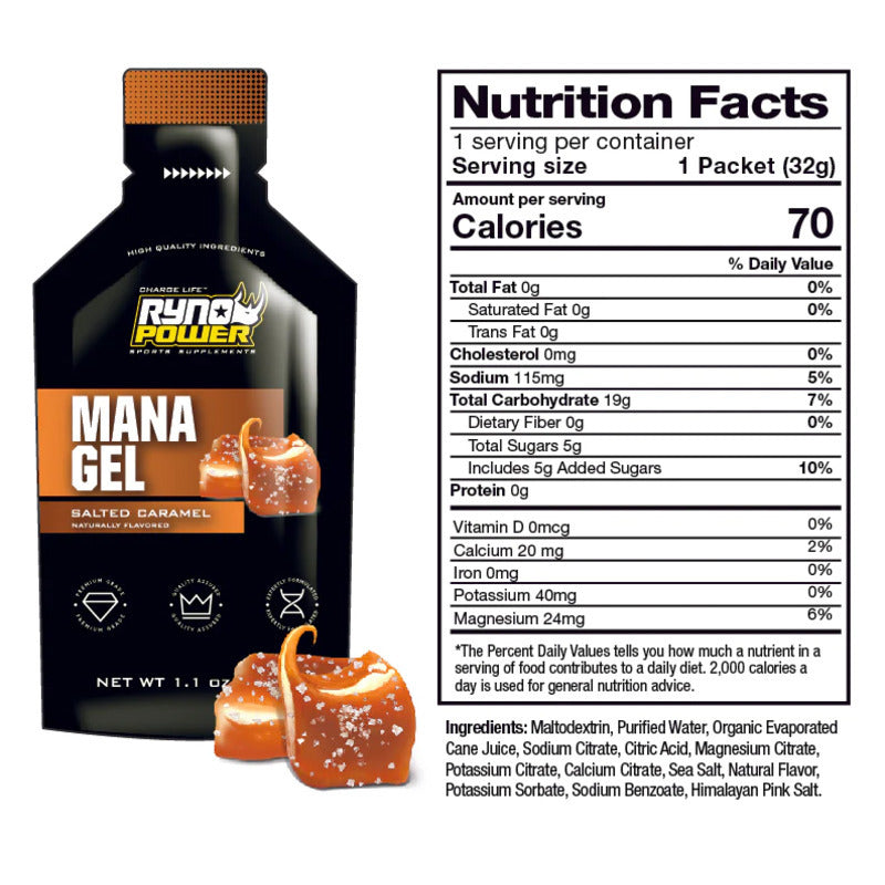 RYMG RYNO POWER - MANA GEL | PERFORMANCE SALTED CARAMEL