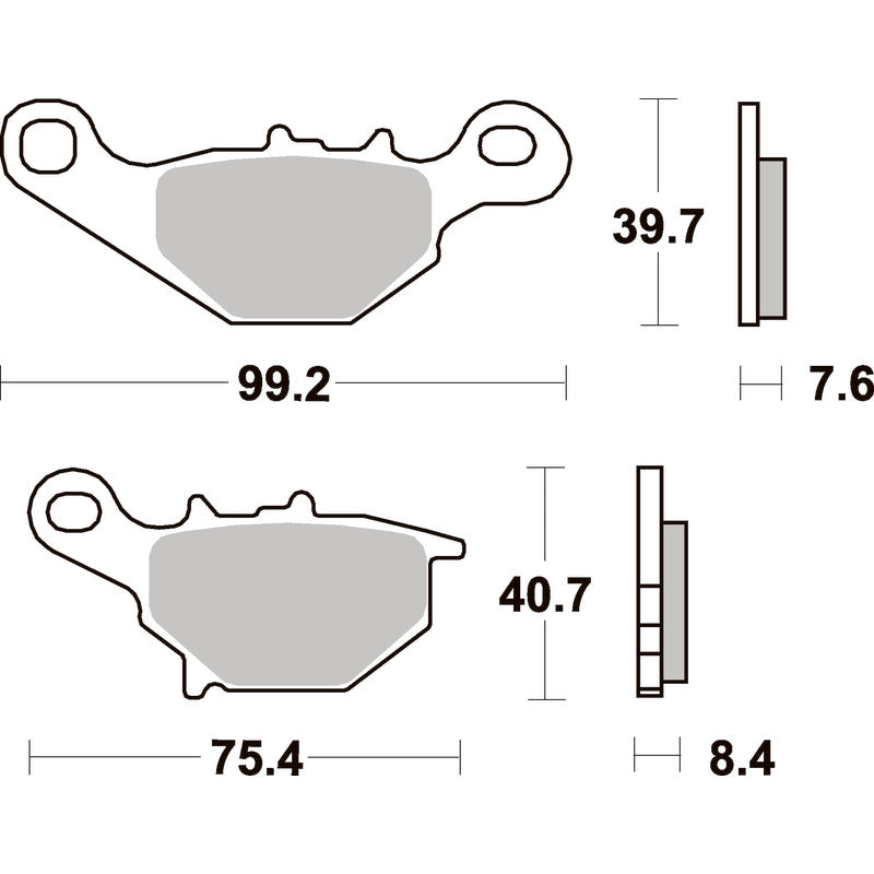 SBS 702HF FRONT/REAR PADS | CERAMIC STREET >> SB702SI