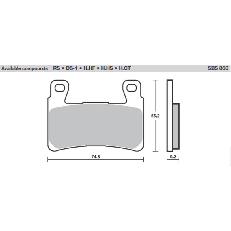 SBS 860H.HS FRONTPADS | SINTER STREET AMERICAN V-TWIN