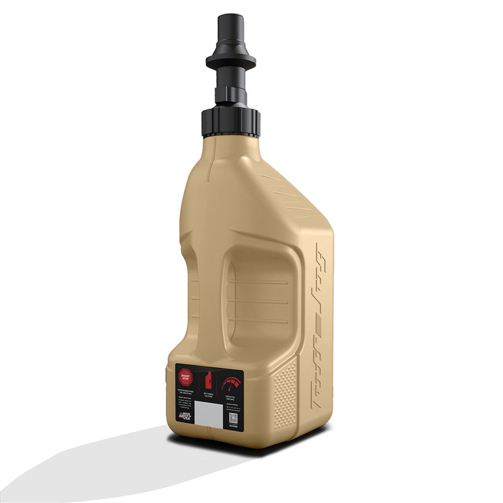 Gen 3 - 2.5G/10L Desert Tan Tuff Jug with Black Ripper Cap w/ View Strip