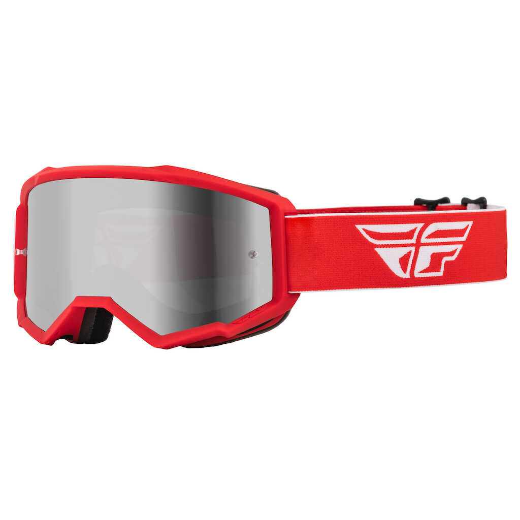 Fly Racing Zone Goggle - Youth - Red/White - Silver Mirror/Smoke Lens