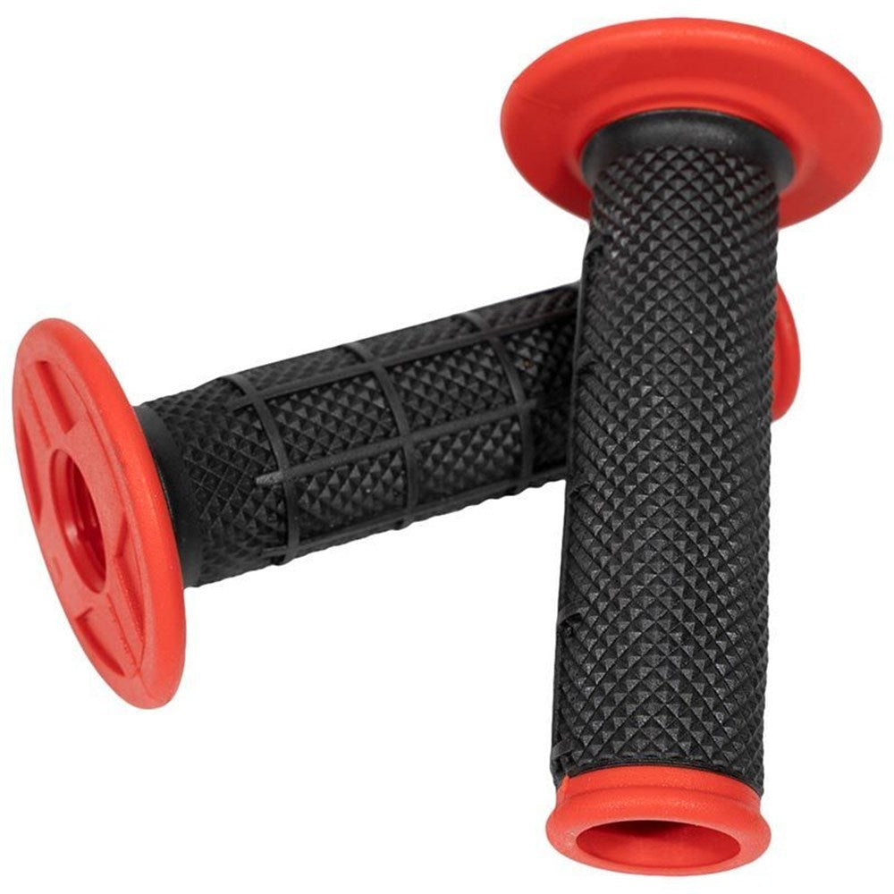 ONEAL MX PRO GRIPS HALF WAFFLE DUAL COMP - HAND GUARD READY - OPEN END - BLK/RED