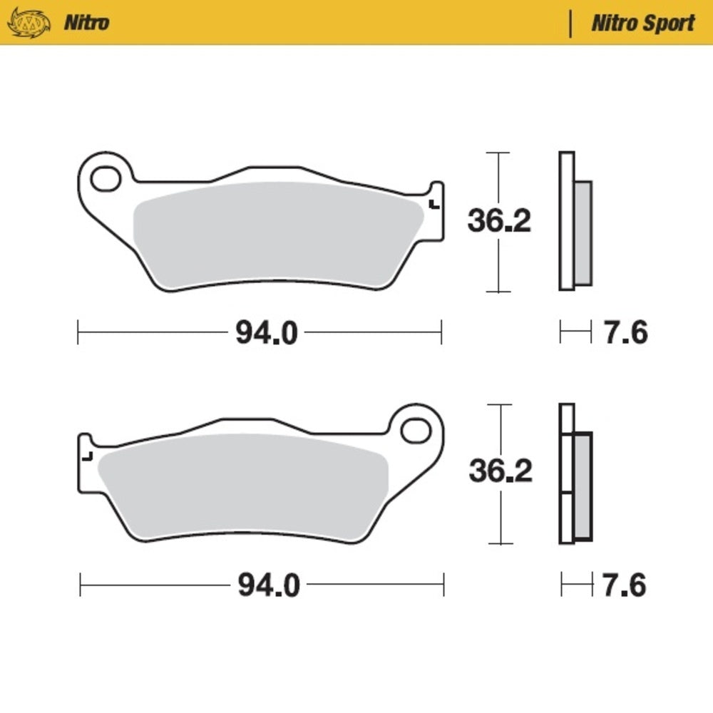 Moto-Master Nitro Sport Sintered Brake Pad (FD0186)