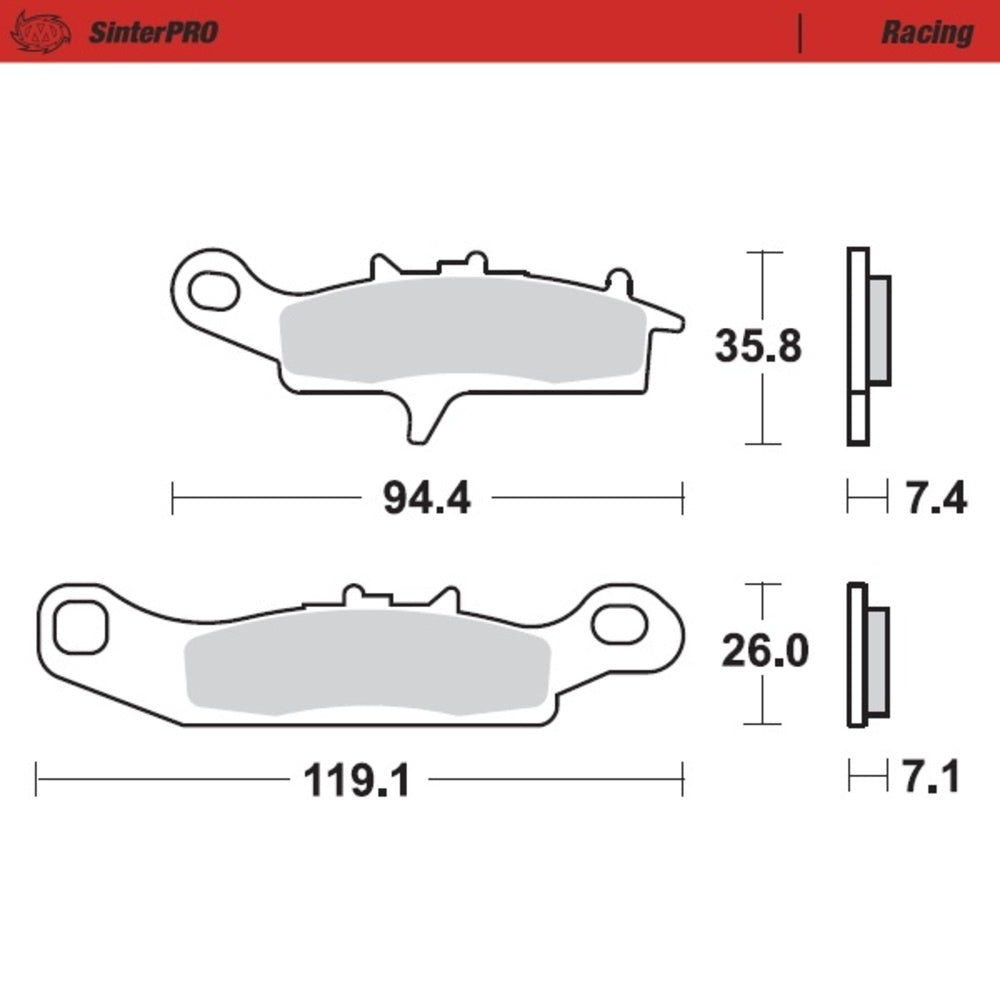 Moto-Master SinterPRO Racing Brake Pad (FD0375)