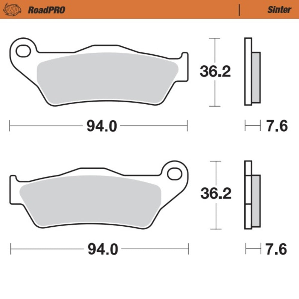Moto-Master RoadPRO Sinter Front Brake Pad (FD0186)