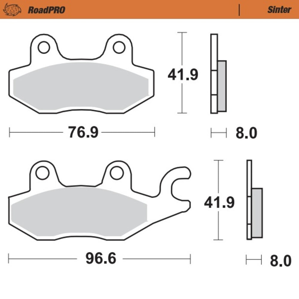 Moto-Master RoadPRO Sinter Rear Brake Pad (FD0163)