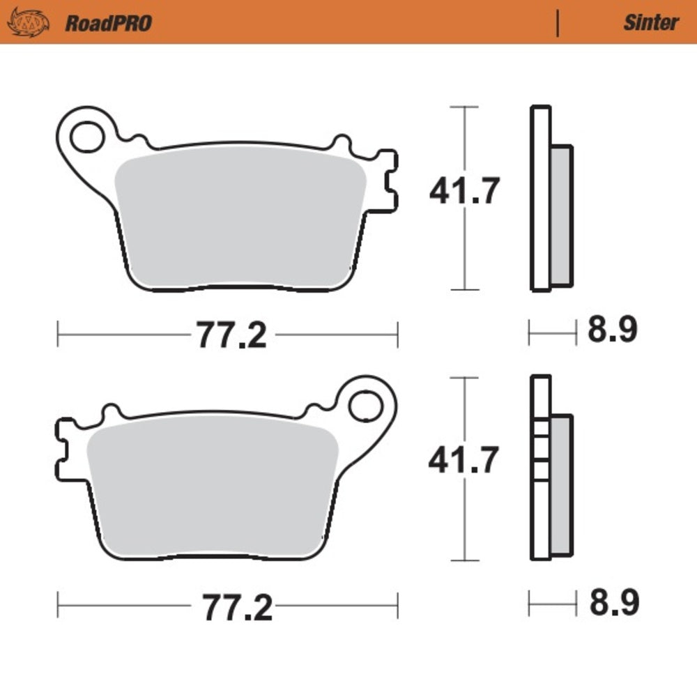 Moto-Master RoadPRO Sinter Rear Brake Pad (FD0412)