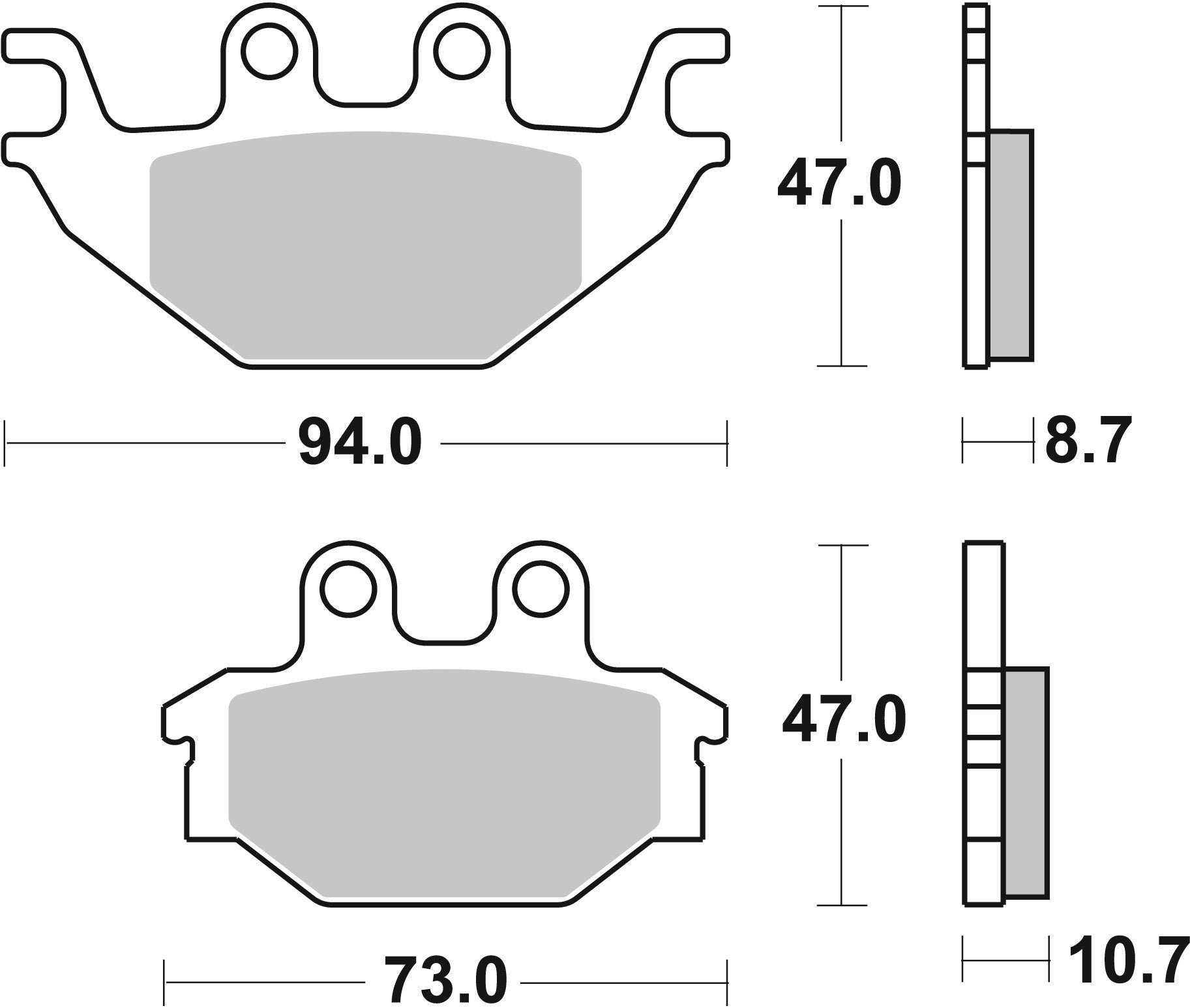 SBS FRICTION - Ceramic Front / Rear Brake Pads - 810HF-