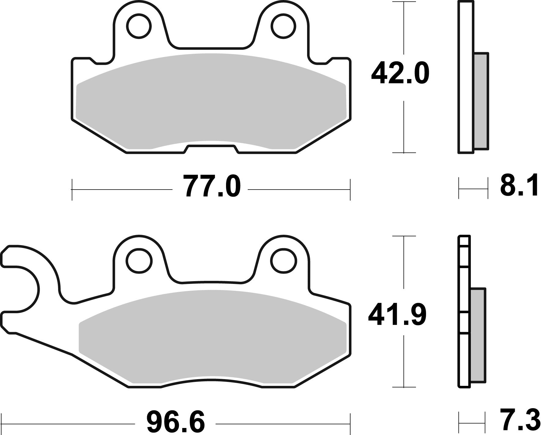 SBS FRICTION - EVO Sinter ATV Rear Brake Pads - 974PSI-