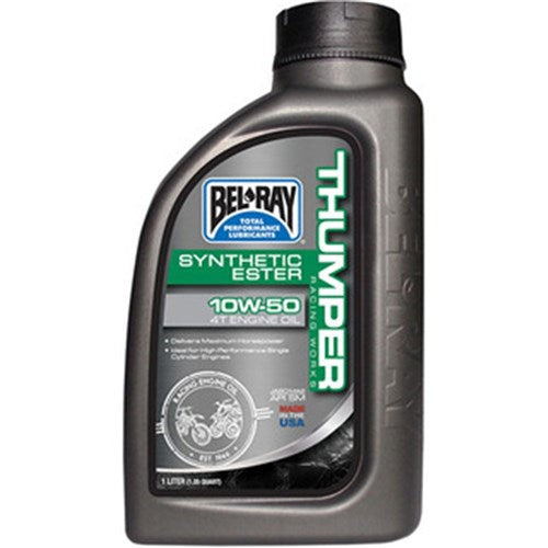 BELRAY WORKS THUMPER RACING SYNTHETIC ESTER 4T ENGINE OIL 10W-50 1 LITRE (12 TO A BOX - 301724150160)