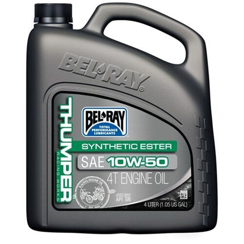 BELRAY WORKS THUMPER RACING SYNTHETIC ESTER 4T ENGINE OIL 10W-50 4 LITRE (4 TO A BOX - 301724150185)