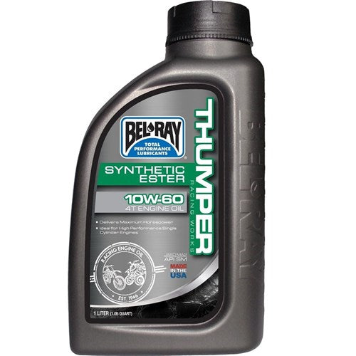 BELRAY WORKS THUMPER RACING SYNTHETIC ESTER 4T ENGINE OIL 10W-60 1 LITRE (12 TO A BOX - 301725150160)