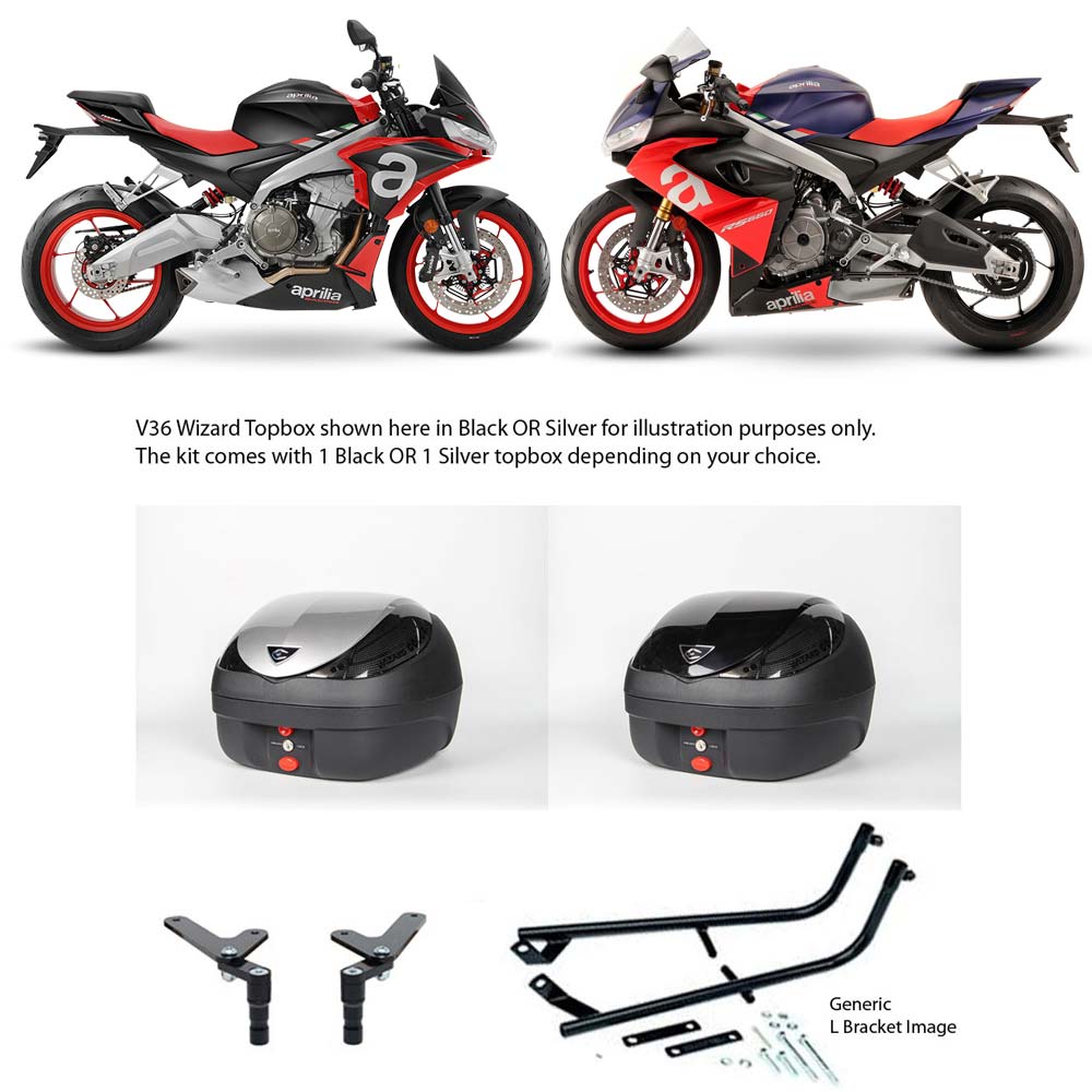 V36 Wizard Silver Topbox Kit TUONO 660 & RS 660 20-25 - A019V36BPSIL