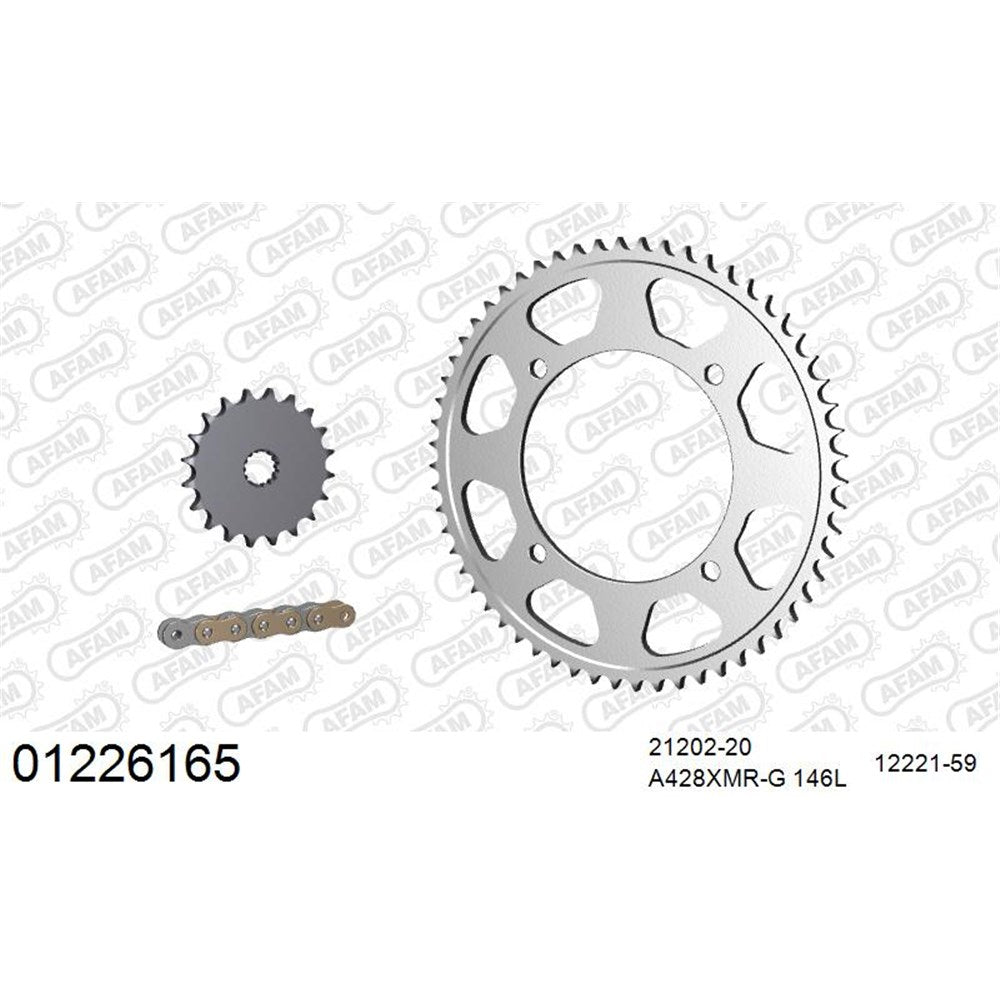 AFAM CHAIN SPROCKET KIT STEEL YAMAHA XVS 250 DRAGSTAR 2001-2003