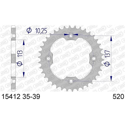 AFAM A37 520 SUZUKI REAR SPROCKET