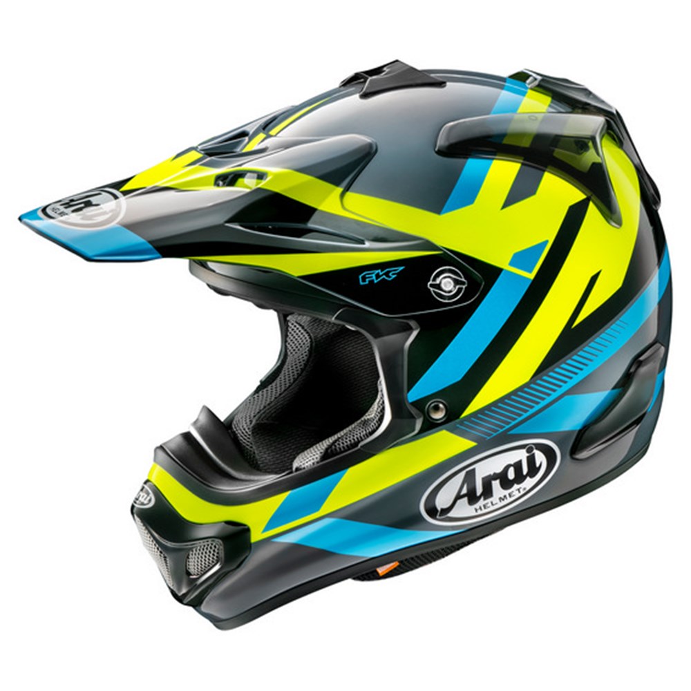 ARAI VX-PRO 4 MACHINE BLU/YEL (LG) [ONC01] #