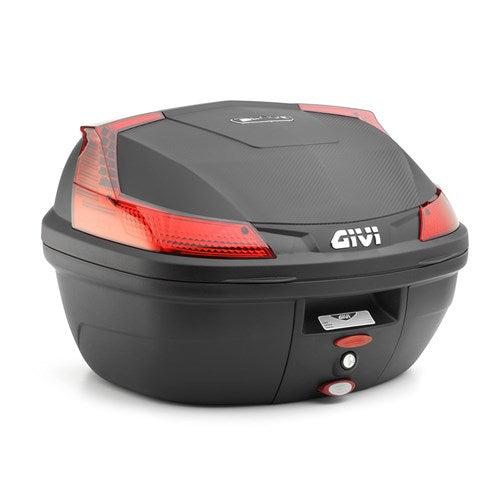 GIVI MONOLOCK TOPCASE 37L BLACK/RED - INCLUDES UNIVERSAL PLATE
