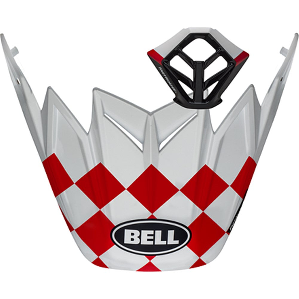 BELL S/P - MOTO-9 MIPS M/PIECE+PEAK KIT CHECKERS MATT WHT/RED [ONC01] #