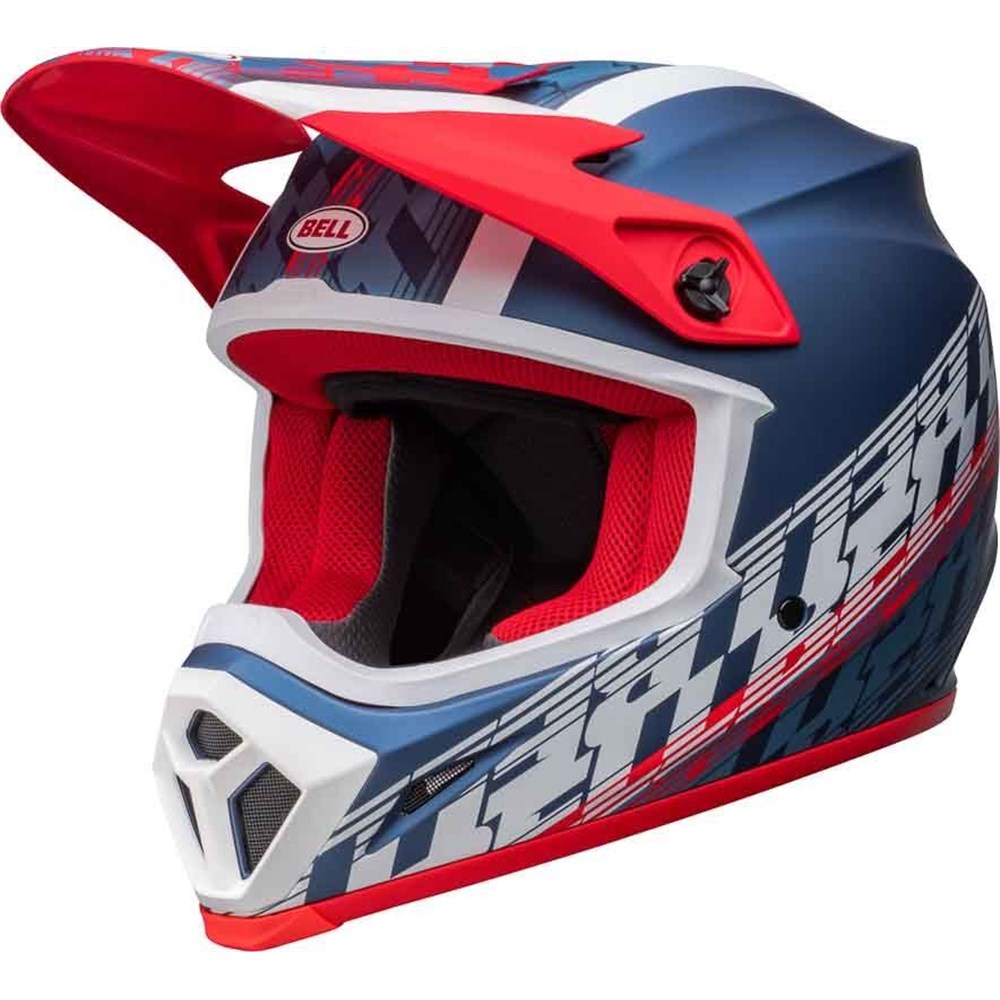 BELL MX-9 MIPS OFFSET MATT METAL BLUE/WHT (MD) [ONC01] #