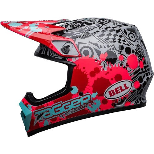 BELL MX-9 MIPS TAGGER SPLATTER BRIGHT - RED/GREY