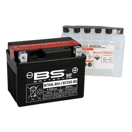 BS BATTERY MF - BTX4L-BS + / BTZ5S-BS (inc acid) - [CTN 8] (UN2796/CLASS 8 - II)