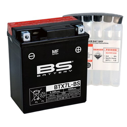 BS BATTERY MF - BTX7L-BS (inc acid) - [CTN 6] (UN2796/CLASS 8 - II)