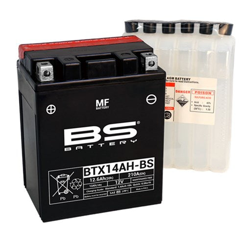 BS BATTERY MF - BTX14AH-BS (inc acid) - [CTN 3] (UN2796/CLASS 8 - II)