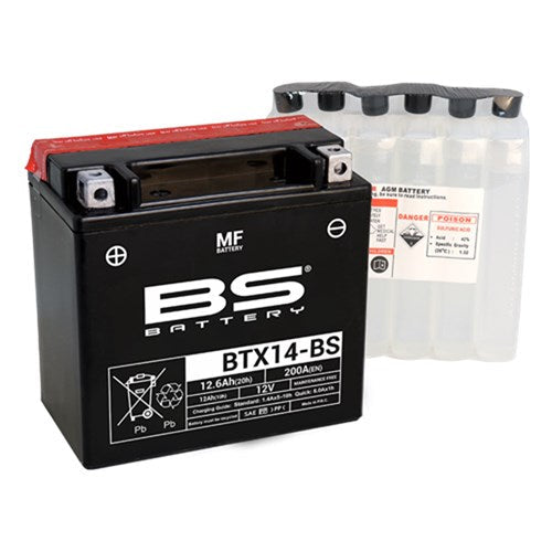 BS BATTERY MF - BTX14-BS (inc acid) - [CTN 4] (UN2796/CLASS 8 - II)