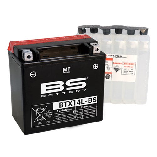 BS BATTERY MF - BTX14L-BS (inc acid) - [CTN 4] (UN2796/CLASS 8 - II)