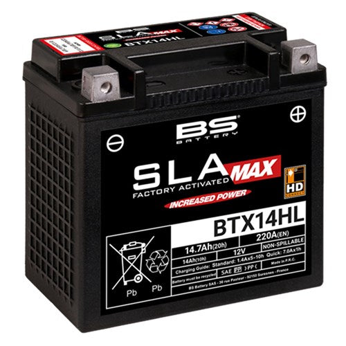 BS BATTERY SLA MAX - BTX14HL (FA) - [CTN 4] (UN2800/CLASS 8)