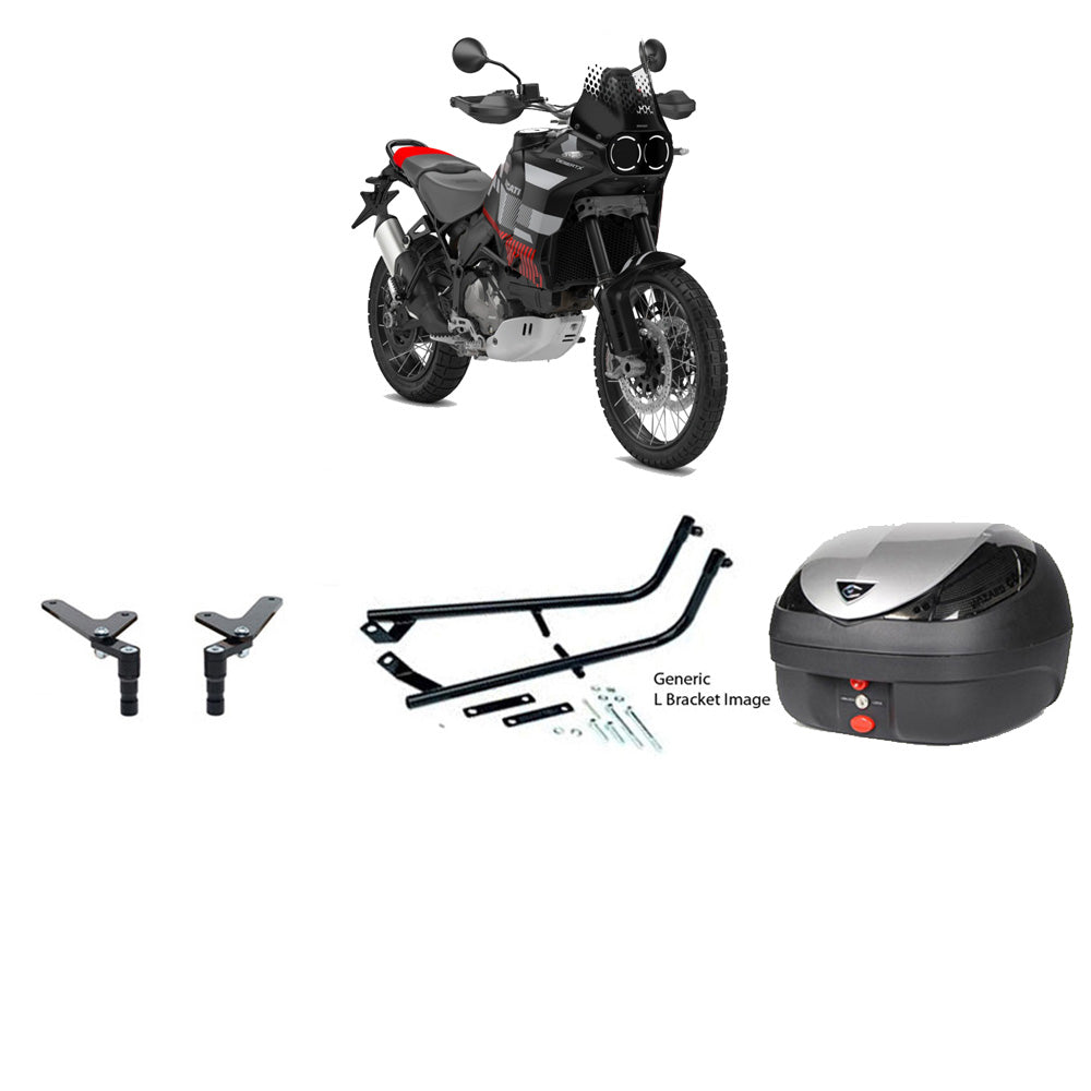 V36 Wizard Silver Topbox Kit 937 DESERT X & RALLY 22-25 - D061V36BPSIL