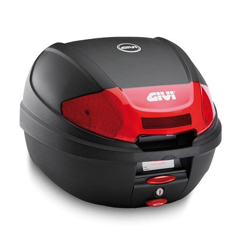 GIVI MONOLOCK TOPCASE 30L BLACK/RED - INCLUDES UNIVERSAL PLATE - E300N2