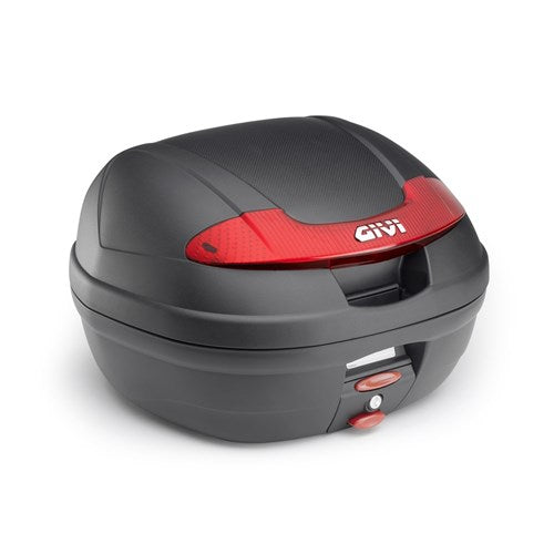 #GIVI MONOLOCK TOPCASE 34L BLACK/RED - INCLUDES UNIVERSAL PLATE