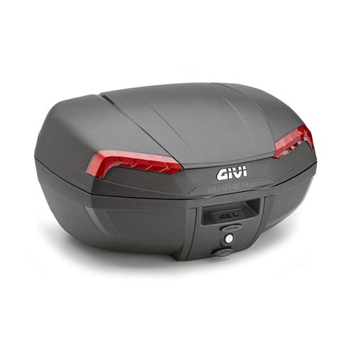 GIVI MONOLOCK RIVIERA TOPCASE 46L BLACK/RED - INCLUDES UNIVERSAL PLATE