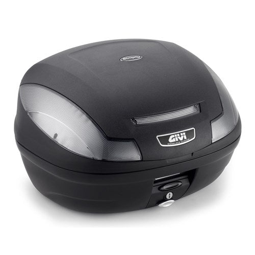 GIVI MONOLOCK TOPCASE 47L TECH BLACK/CLEAR - INCLUDES UNIVERSAL PLATE