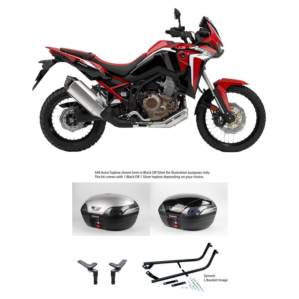 S48 Astra Silver Topbox Kit CRF 1100 L (AFRICA TWIN) 20-25 - H169S48BPSIL