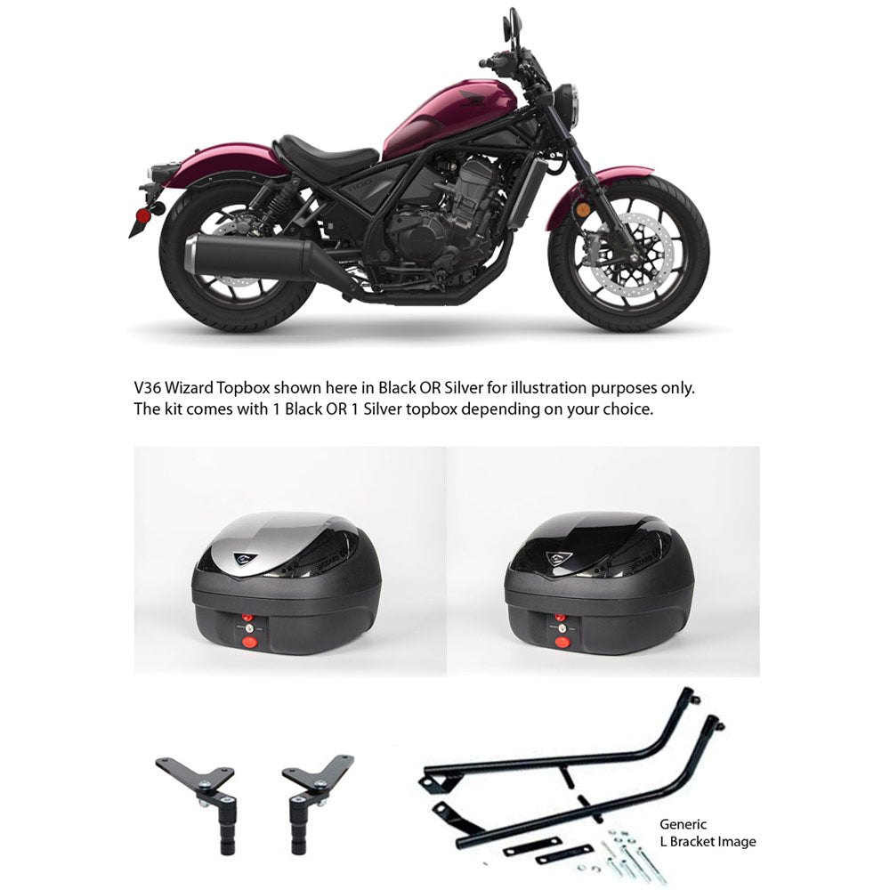 V36 Wizard Silver Topbox Kit CMX 1100 (REBEL) 21-25 - H171V36BPSIL
