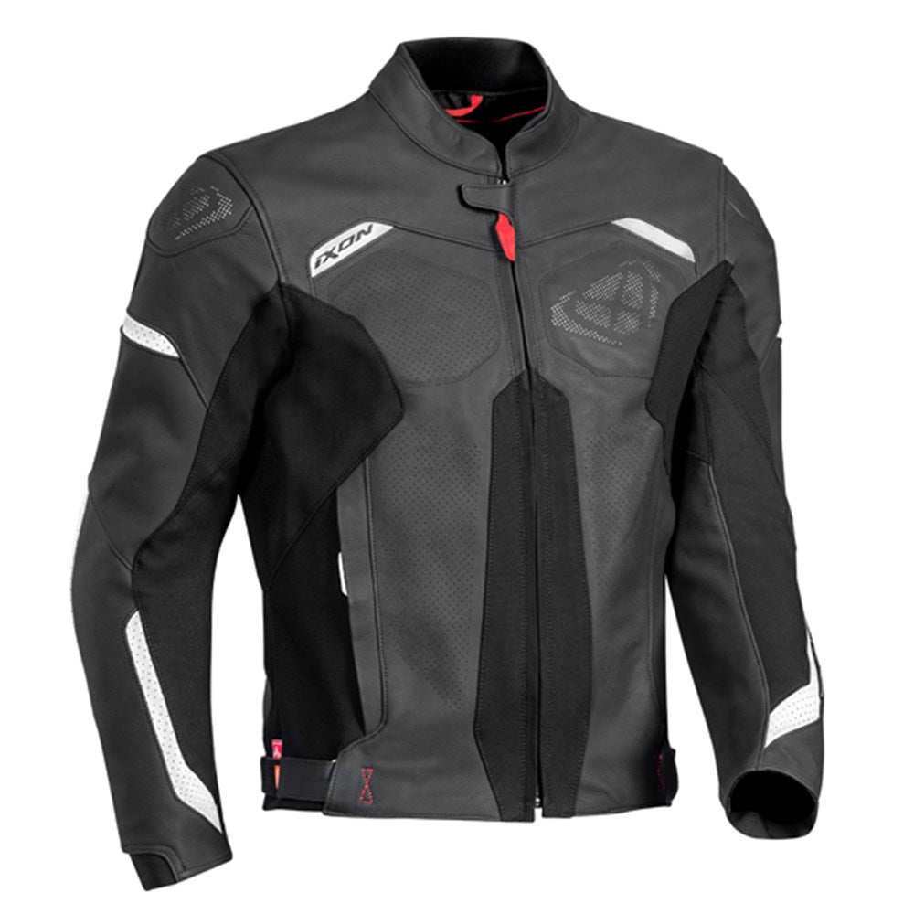 IXON RHINO LEATHER JKT BLK/WHT (MD) [ONC01] #