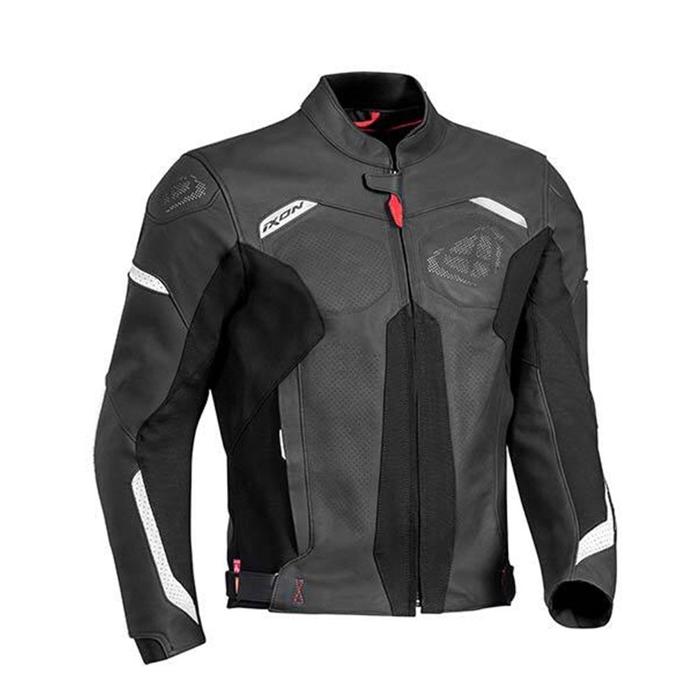 IXON RHINO LEATHER JKT BLK/WHT (MD) [ONC01] #