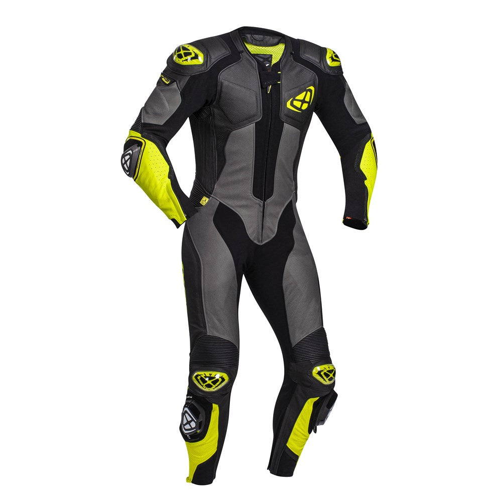 IXON VENDETTA EVO 1PC SUIT BLK/ANTH/YEL (MD)