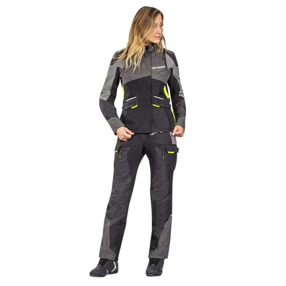 IXON BALDER LADY JKT BLK/GRY/BRT YEL (MD)  [ONC01] #