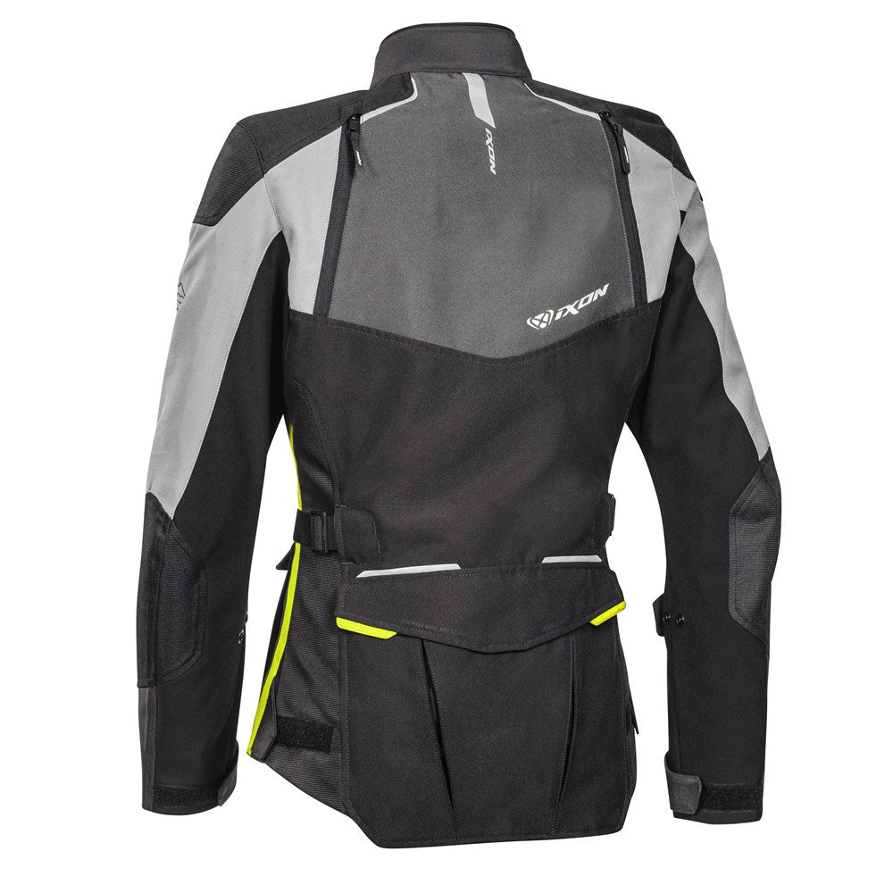 IXON BALDER LADY JKT BLK/GRY/BRT YEL (XL)  [ONC01] #