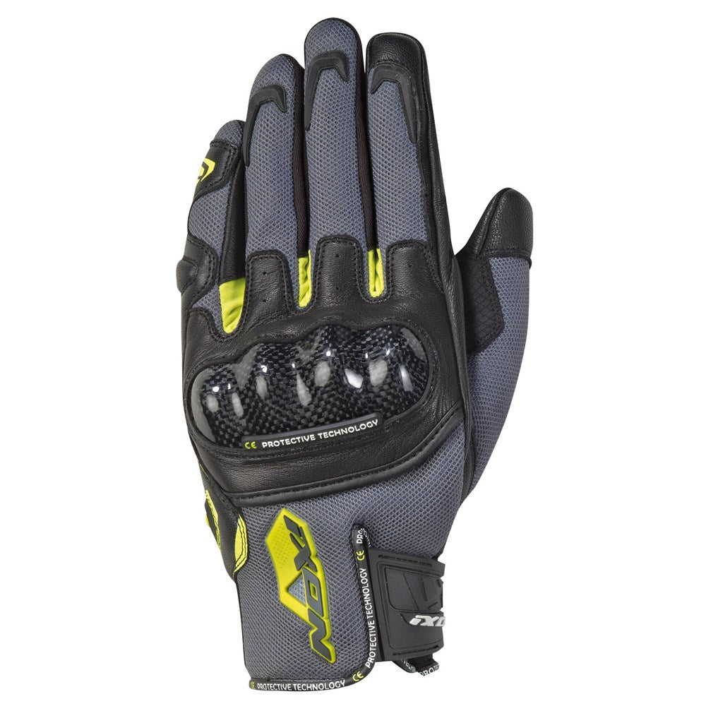 IXON RS RISE AIR GLV GRY/BLK/BRT YEL (SM) #