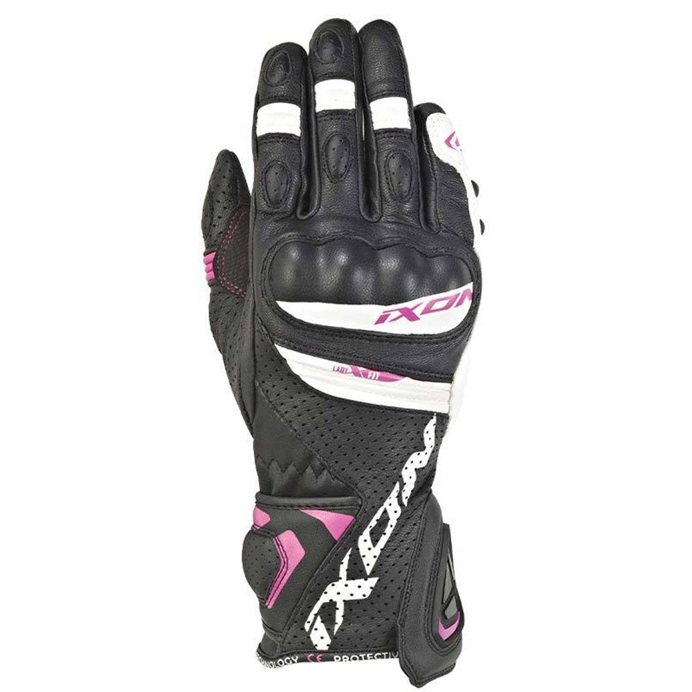 IXON RS TEMPO AIR LADY GLV BLK/WHT/FUS (MD) [ONC01] #