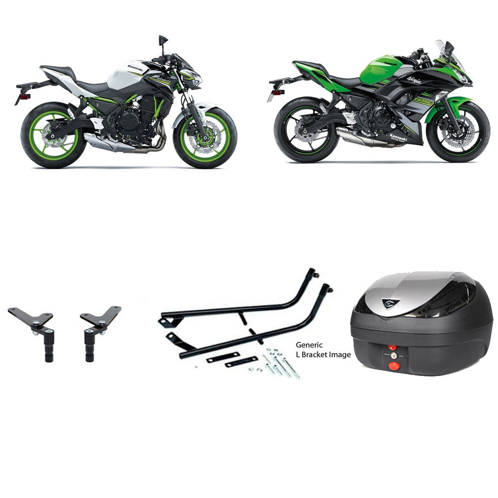 V36 Wizard Silver Topbox Kit NINJA 650 & Z 650 17-24 - K117V36BPSIL
