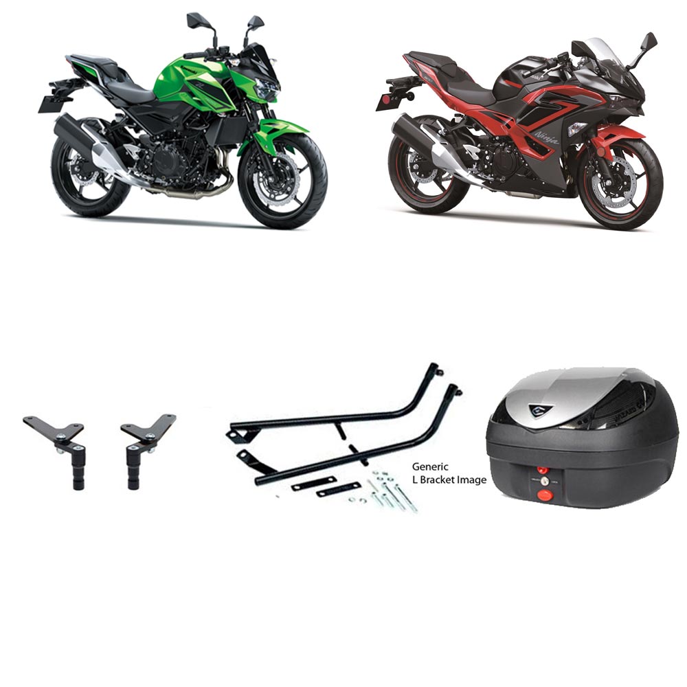 V36 Wizard Silver Topbox Kit NINJA 500 & Z 500 24-25 - K123V36BPSIL