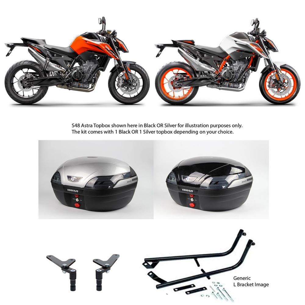 S48 Astra Black Topbox Kit 790 DUKE 18-20 & 890 DUKE R 20-24 - KT020S48BPBLK
