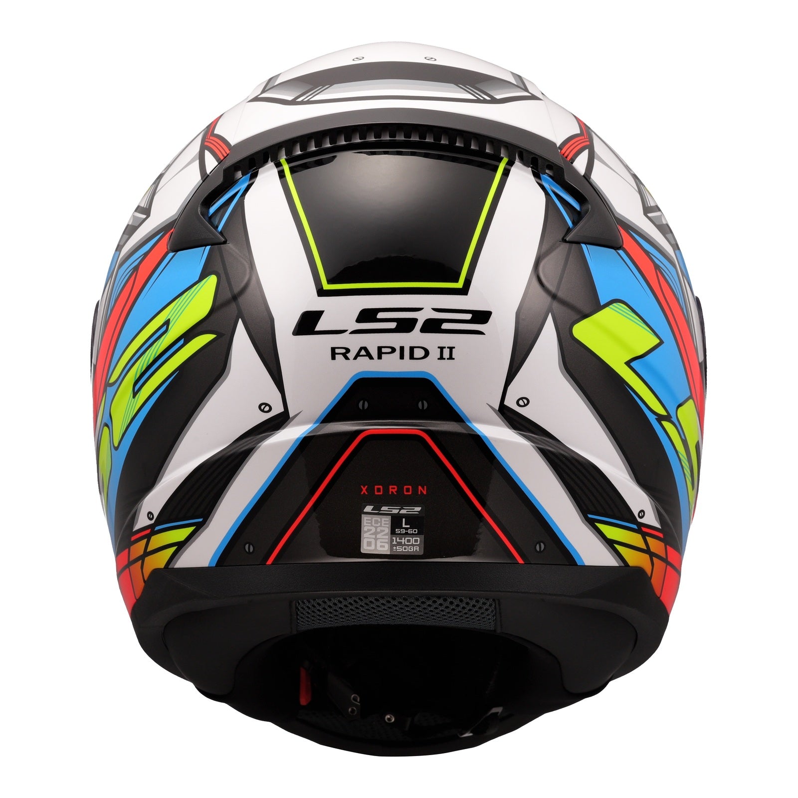 LS2 FF353 Rapid II XDron Helmet - White / Hi-Vis Orange / Blue