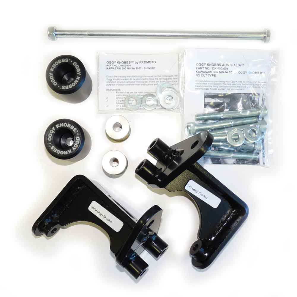 OGGY KNOBBS NINJA 300 13-17 (Black Knobbs) - OK603